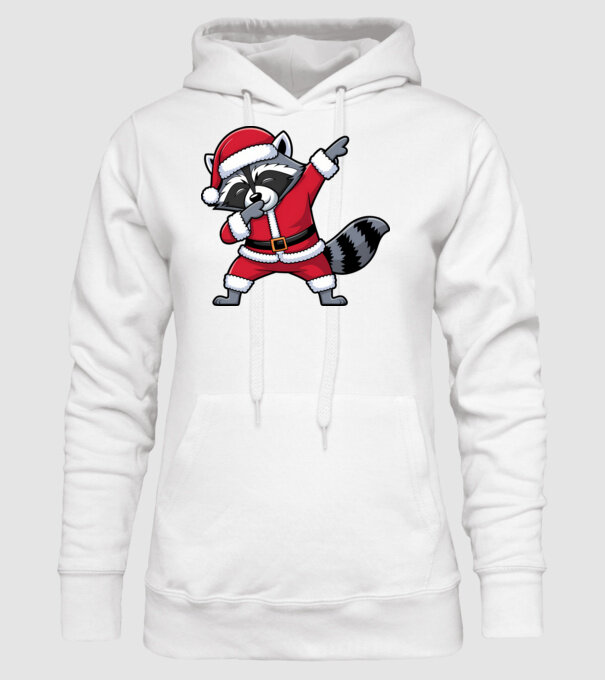 Raton Dab Xmas model alb pe tricou