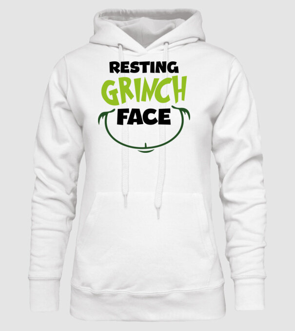 Resting Grinch face model alb pe tricou