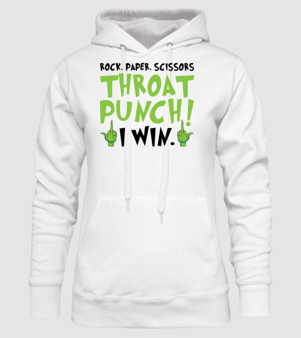 Rock paper scissors - Grinch model alb pe tricou