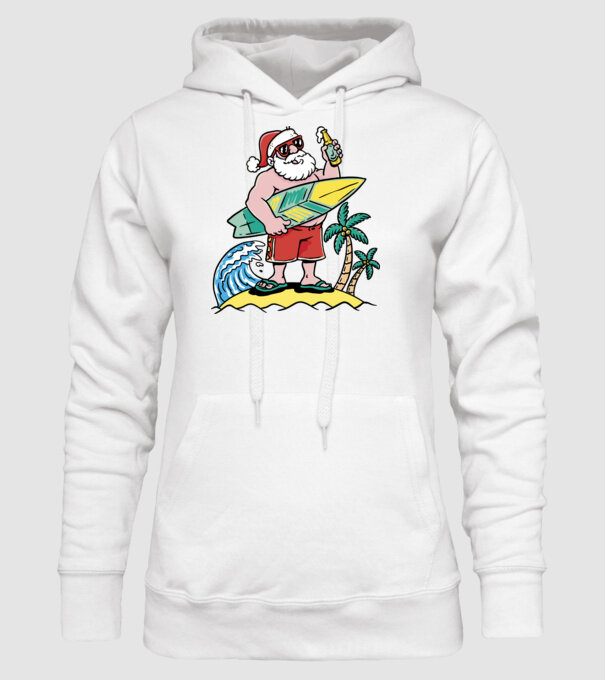Santa Claus Summer model alb pe tricou