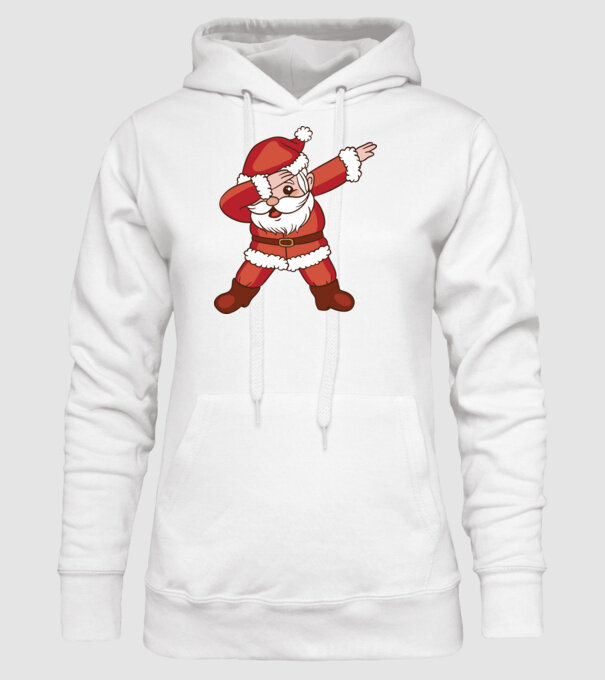 Santa Dab model alb pe tricou