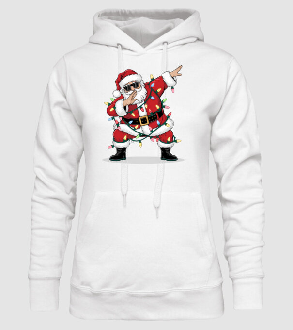 Santa Dab model alb pe tricou