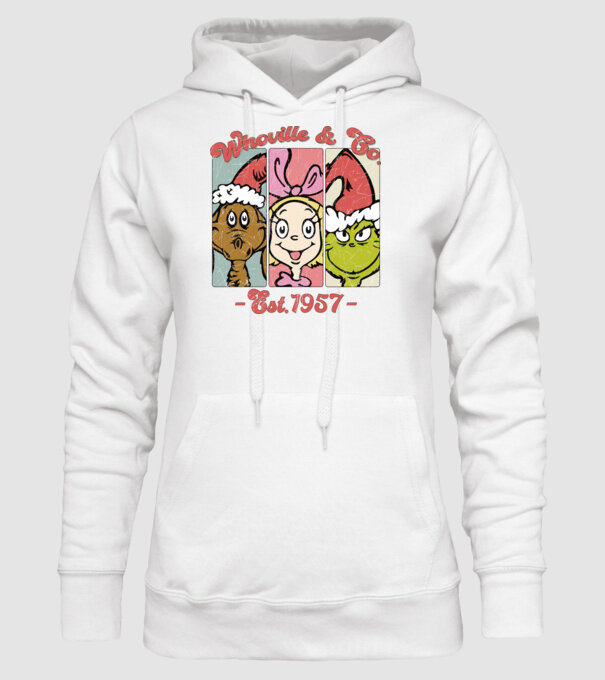 Whoville & Co. - Grinch model alb pe tricou