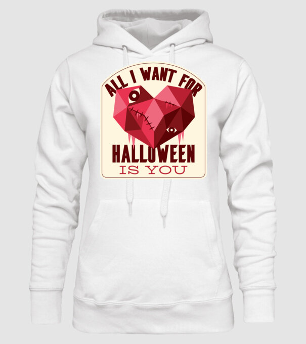 All I want for Halloween is You model alb pe tricou
