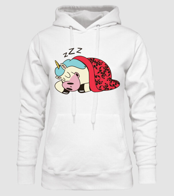 Unicorn adormit model alb pe tricou