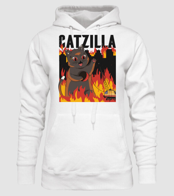 Anime Catzilla model alb pe tricou