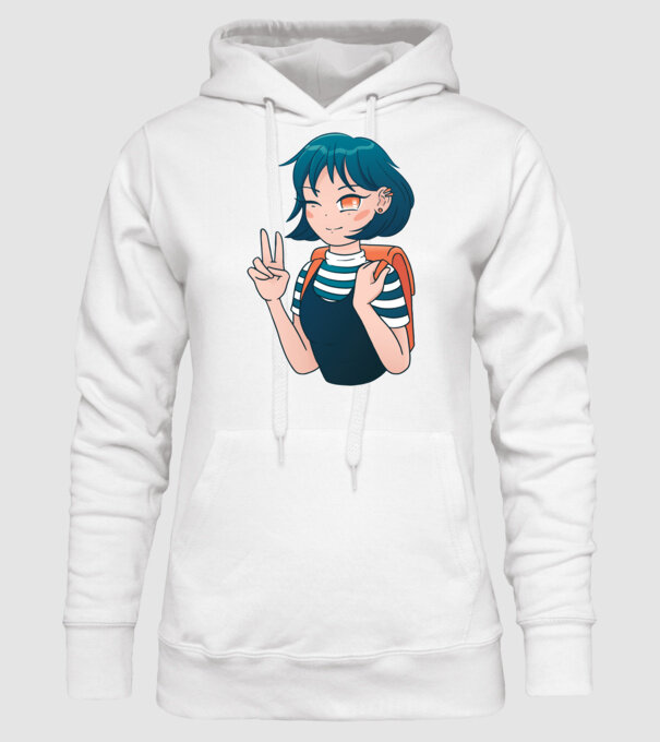 Anime fată model alb pe tricou