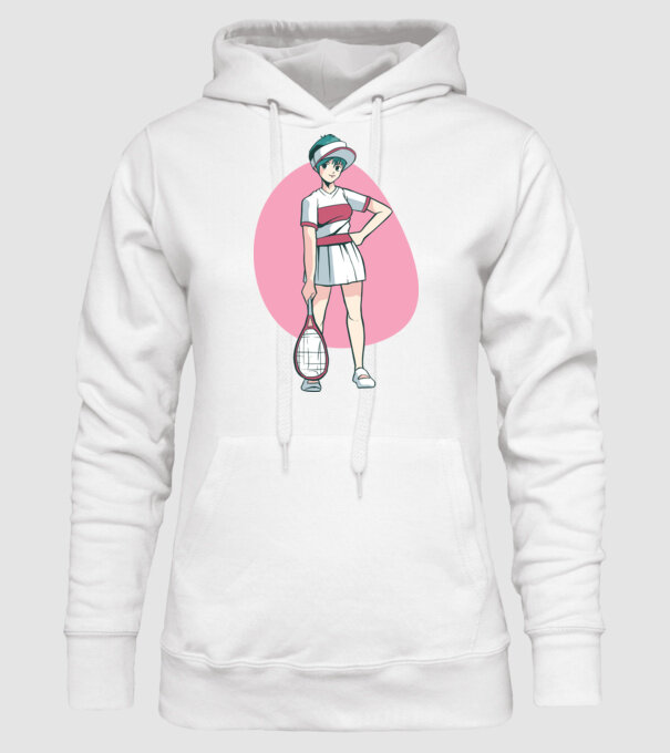 Anime Jucător de tenis fată model alb pe tricou