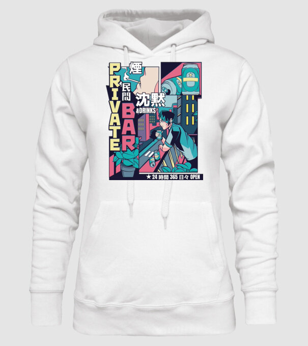 Anime Vaporwave benzi desenate model alb pe tricou