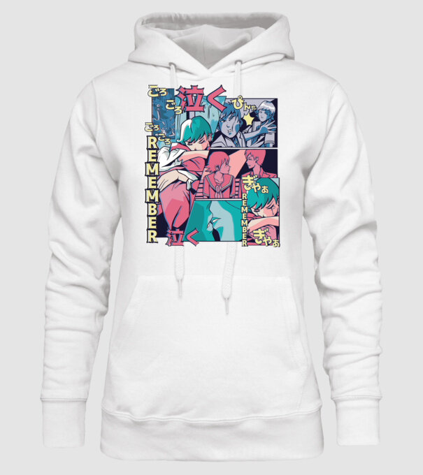 Anime Vaporwave benzi desenate model alb pe tricou