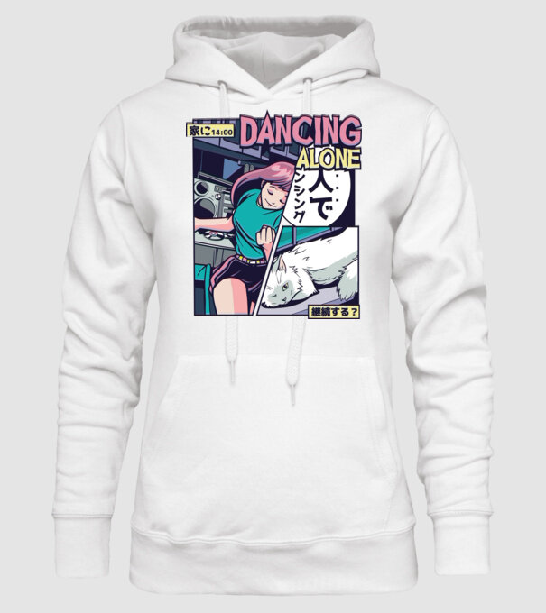 Anime Vaporwave benzi desenate model alb pe tricou