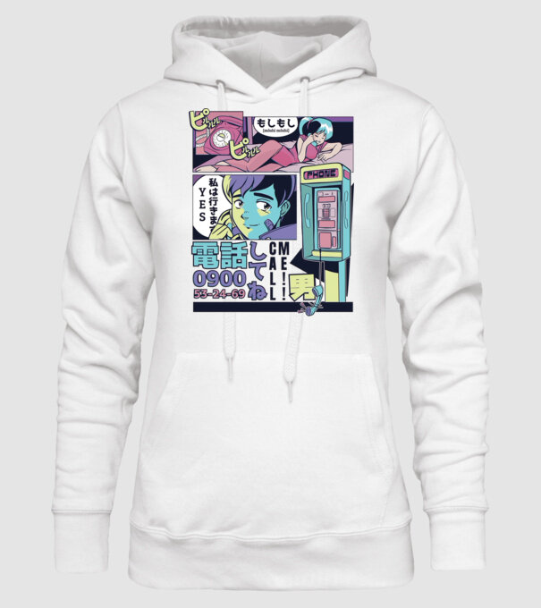 Anime Vaporwave benzi desenate model alb pe tricou