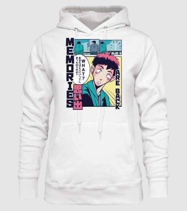 Anime Vaporwave benzi desenate model alb pe tricou