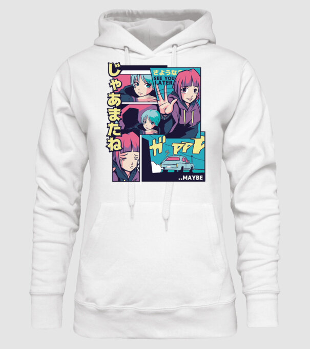 Anime Vaporwave See you Later model alb pe tricou