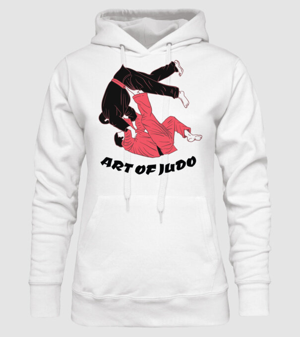 Art of Judo model alb pe tricou