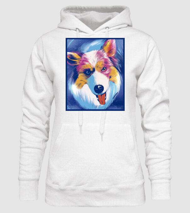 Câine ciobănesc australian model alb pe tricou