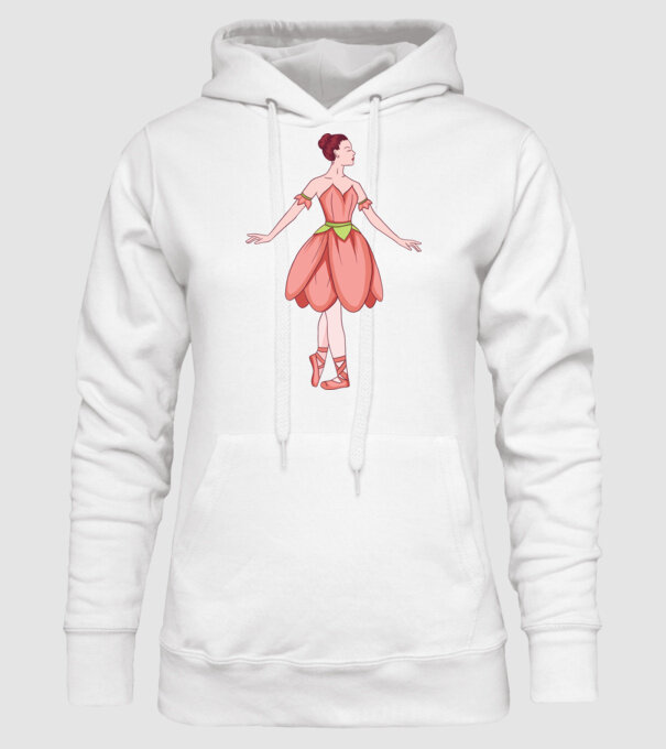 Balerină model alb pe tricou