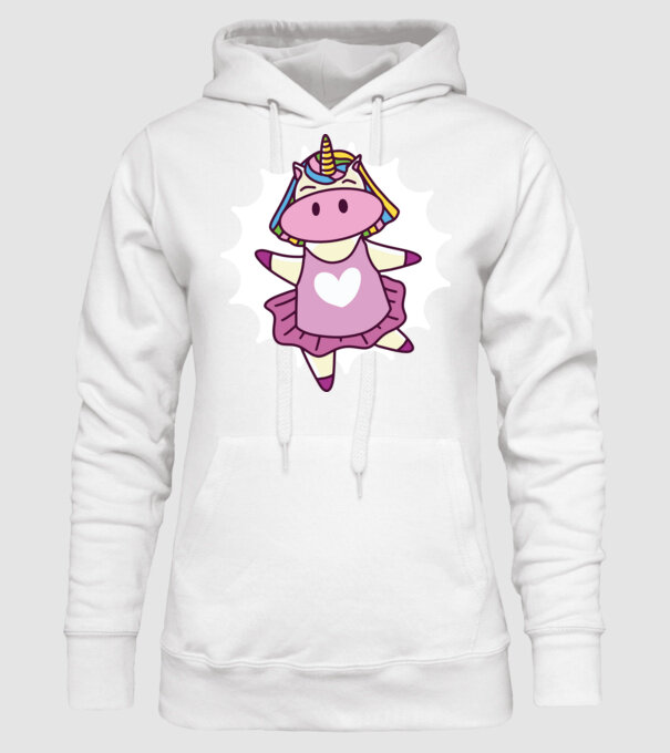 Unicorn dansator de balet model alb pe tricou