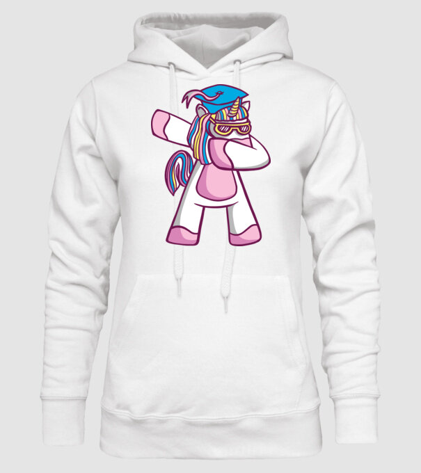 Unicorn Absolvent DAB model alb pe tricou