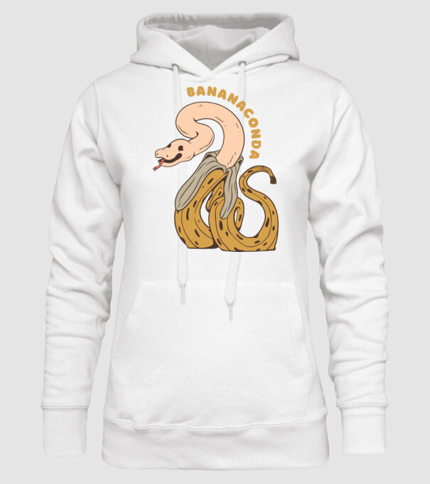 Bananaconda model alb pe tricou