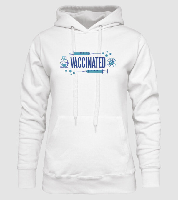 Sunt vaccinat model alb pe tricou