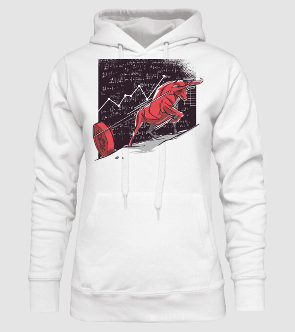 Taur Bitcoin model alb pe tricou