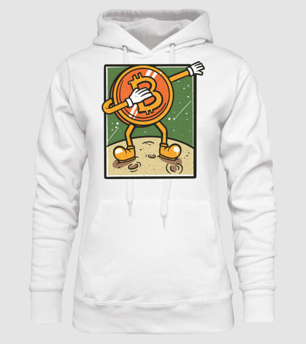 Bitcoin DAB model alb pe tricou