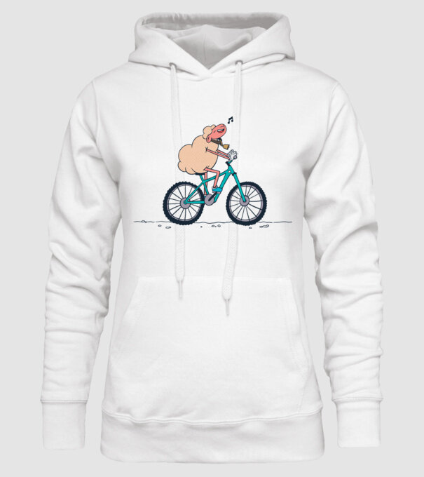 Miel cu bicicletă model alb pe tricou