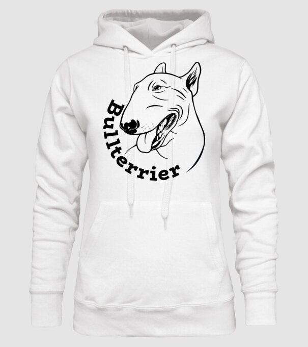 Bull Terrier model alb pe tricou