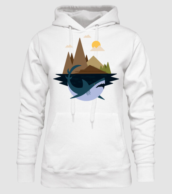 Rechin Natură model alb pe tricou