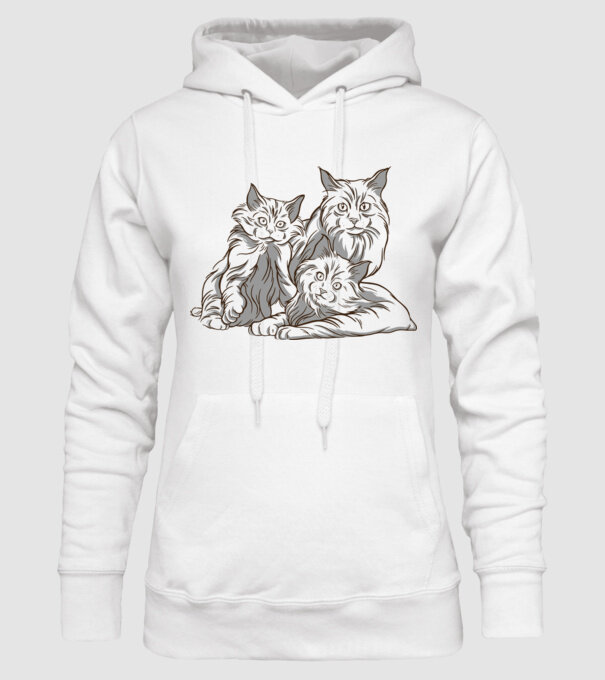 Pisicuțe model alb pe tricou