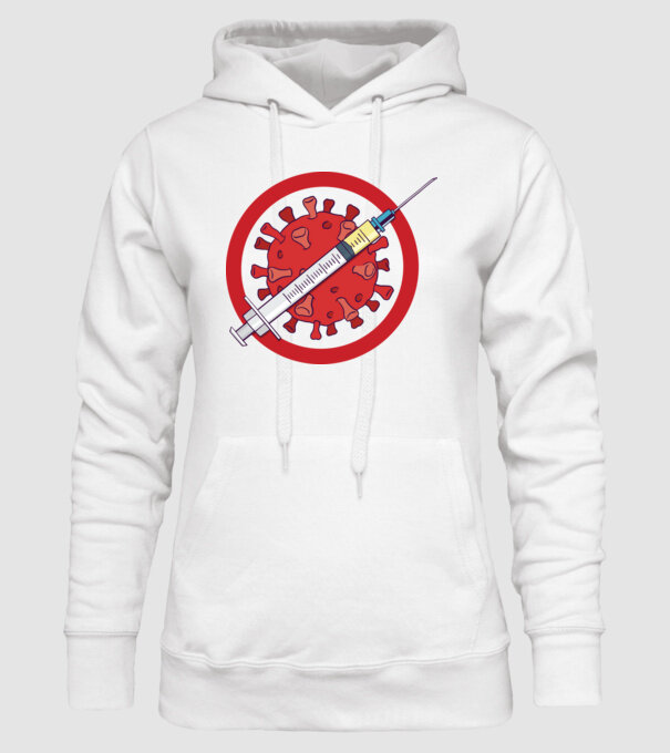 Vaccin virus (?) model alb pe tricou
