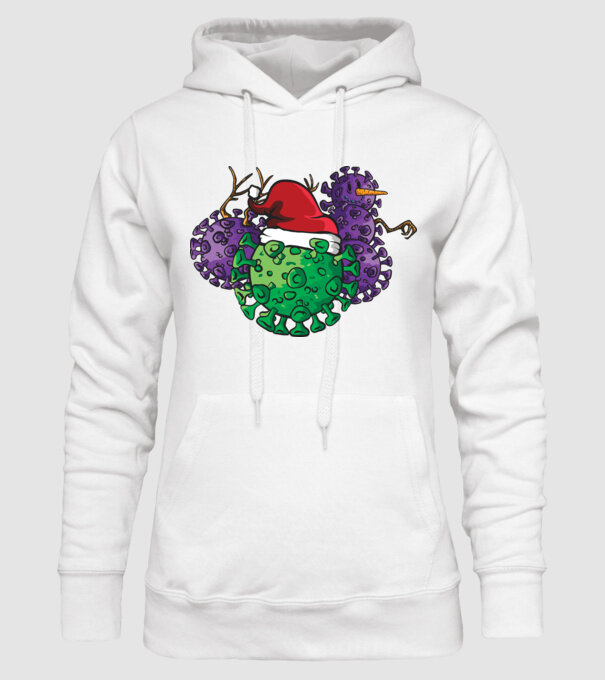 Christmas Covid model alb pe tricou