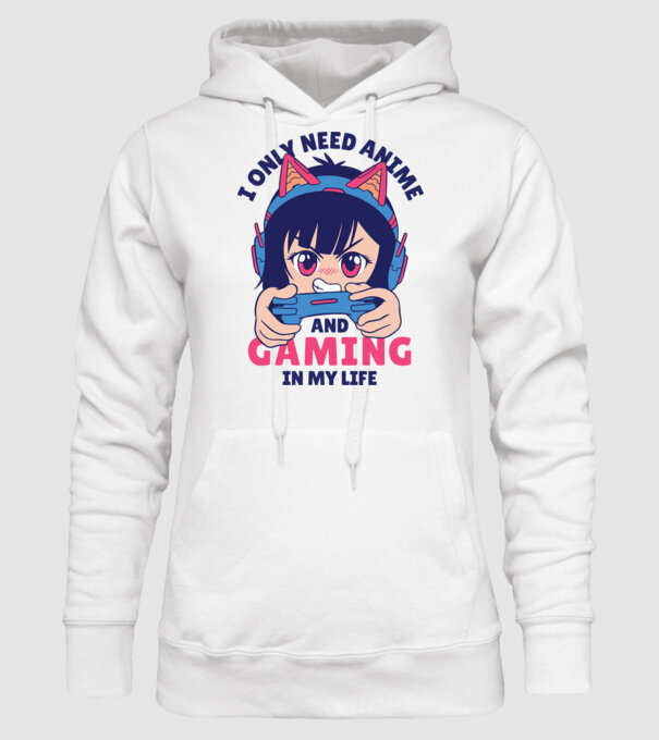 Am nevoie doar de Anime și Jocuri model alb pe tricou