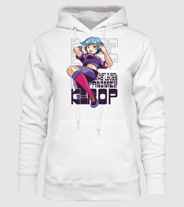 Doar o fată căreia îi place Anime și K-Pop model alb pe tricou
