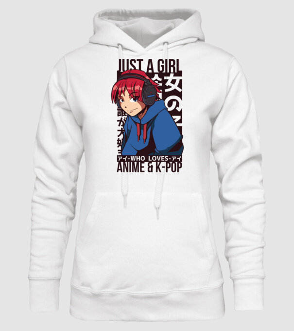 Doar o fată căreia îi place Anime și K-Pop model alb pe tricou