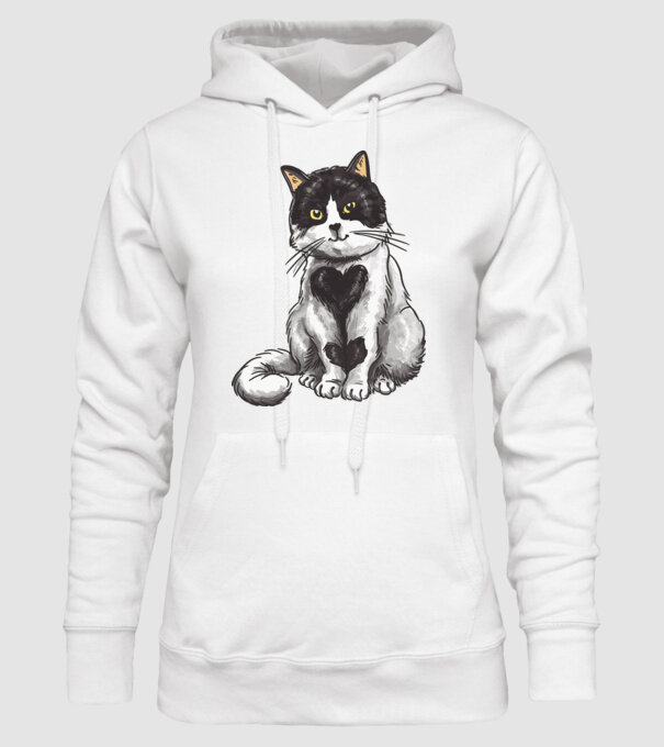 Pisicuță drăguță model alb pe tricou