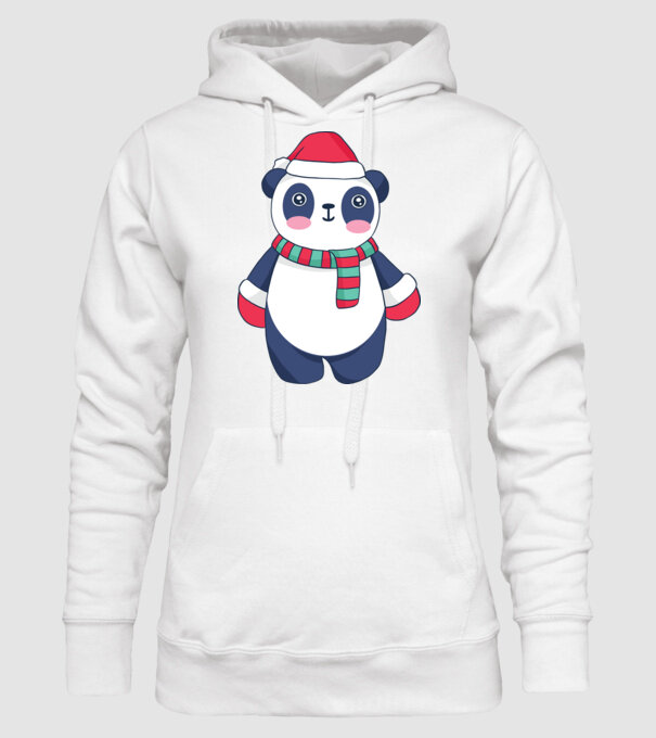 Panda drăguț de Crăciun model alb pe tricou