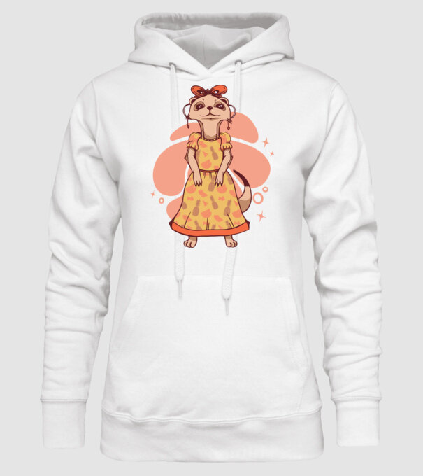 Suricată drăguță model alb pe tricou