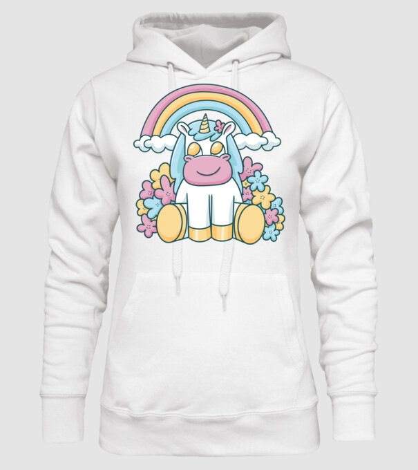 Unicorn drăguț model alb pe tricou
