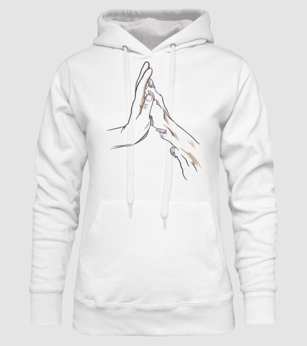 Prietenia câine om model alb pe tricou