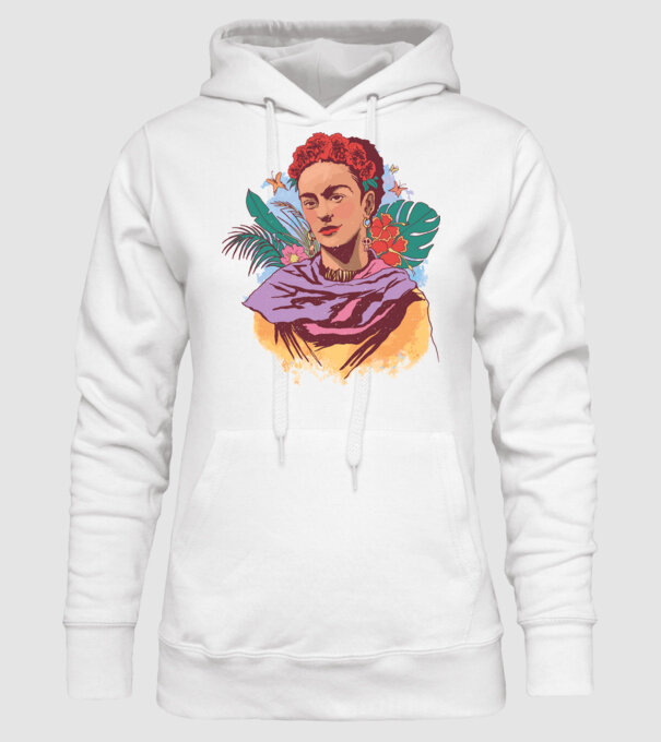 Portret Frida Kahlo model alb pe tricou