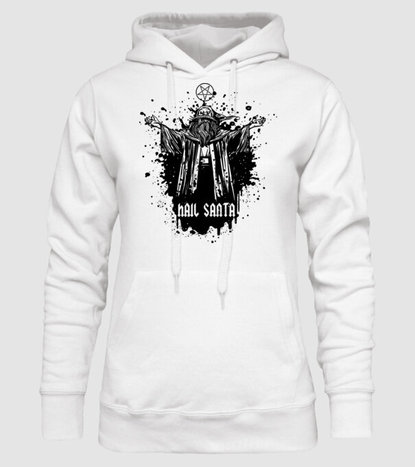 Hail Santa model alb pe tricou