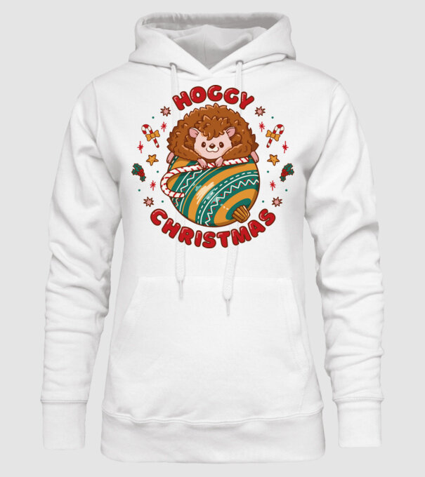 Hoggy Christmas Crăciun cu Arici model alb pe tricou
