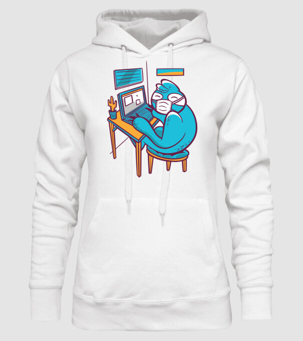 Leneș Home Office model alb pe tricou