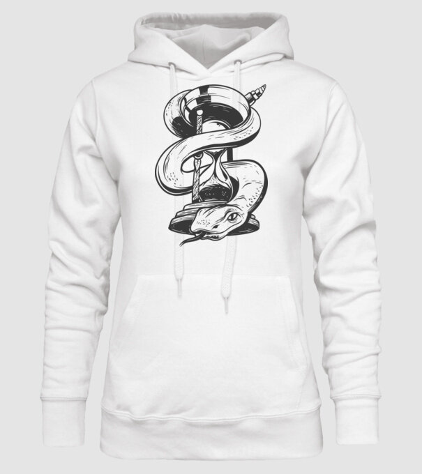 Șarpe clepsidră model alb pe tricou