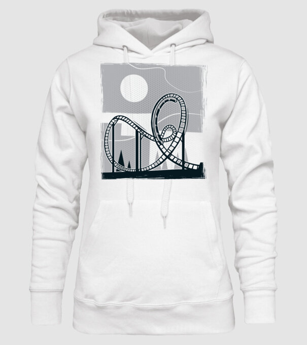Roller coaster model alb pe tricou