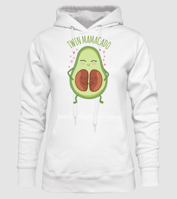 Gemeni Mamacado model alb pe tricou