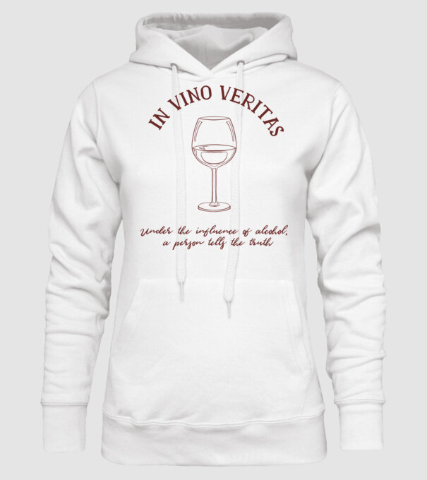 In Vino Veritas - Adevărul este în vin model alb pe tricou