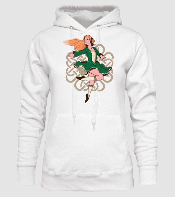 Femeile Dansatoare irlandeză model alb pe tricou